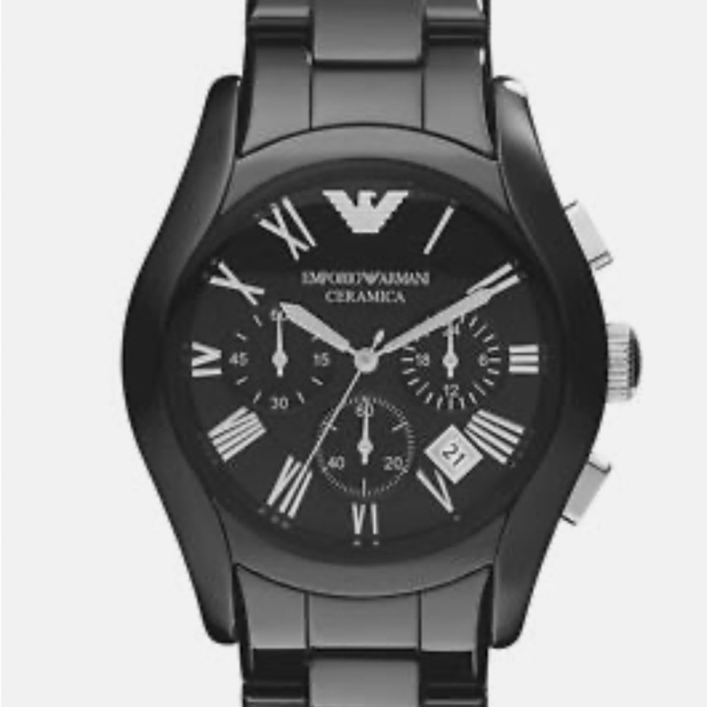 Emporio Armani Ceramica Chronograph Date Black Men's Watch